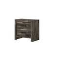thumbnail image 5 of Modern 4Pc LED Light Upholstered Queen Size Bed Dresser Mirror Nightstand Set Master Bedroom Furniture Set Brown Finish, 5 of 5