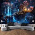thumbnail image 2 of Tapiz para colgar en la pared Fantasy Waterfall Dreamy Forest Night, 2 of 2