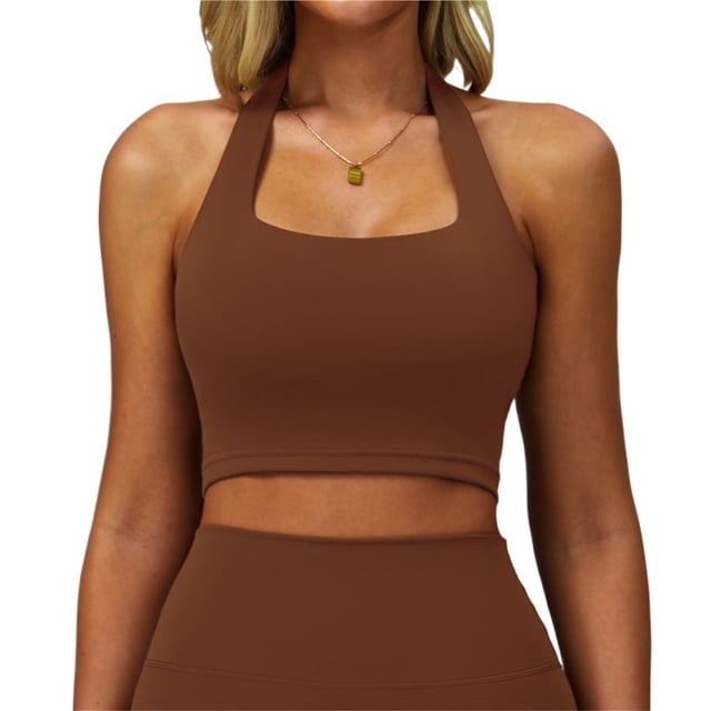 Parte de atrás bonita, Sujetador deportivo con cuello for correr, sujetador de Fitness de secado rápido, chaleco de Yoga Push-Up for mujer, transpirable