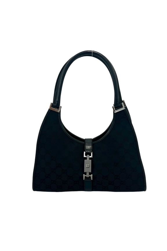 Pre-Owned GUCCI Jackie Logo Hardware GG Pattern Canvas Leather Genuine Tote Bag Semi Shoulder...
