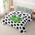 thumbnail image 3 of Erosebridal Personalized Initial B Soccer Print Quilt King for Boys Girls,Teens Green Glitter Print King Coverlet Set, 3 of 7