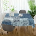 thumbnail image 6 of GZHJMY Denim Patchwork Paisley Rectangle Tablecloth, Waterproof Stain Wrinkle Resistant Washable Polyester Table Cover for Picnic Dinner Holiday Kitchen Party Decor, 54 x 72 in Home Decor, 6 of 7