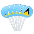 thumbnail image 1 of Saint Lucia National Country Flag Cupcake Picks Toppers - Set of 6, 1 of 1