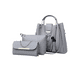 thumbnail image 1 of Set 3 Bolsas Bandolera Mujer Cosmetiquera Cartera Crossbody, Color Gris, 1 of 3