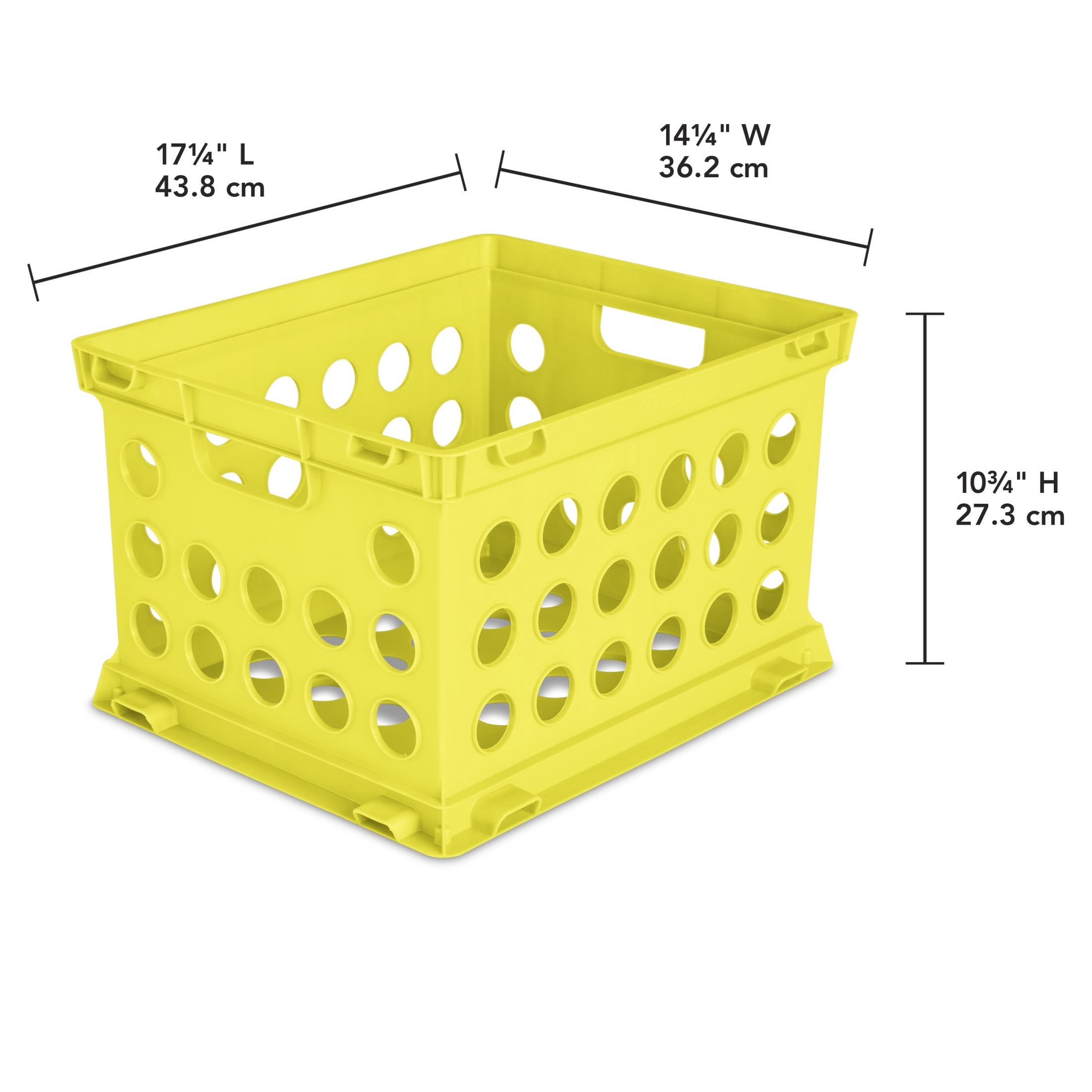 Sterilite File Crate, Versatile Plastic Bin with Through Handles, Letter or Legal-sized File Storage, Stackable, Lemon Lime
