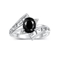 thumbnail image 1 of RYLOS Rings for Women 14K White Gold Greek Key Designer Ring 9X7MM Gemstone & Diamond Ring October Onyx Jewelry Size 6, 1 of 7