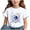 White, variant on AUNVITO Summer Unisex Kids Breathable Tee | Printed Pattern T-shirt with Short Sleeves for Children In The Back Of School Season Round Neck Half Sleeve Casual Versatile Top