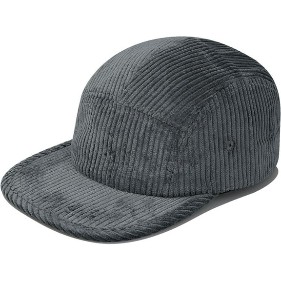 Zhengup Corduroy 5 Panel Baseball Cap Flat Bill Hats for Men Classic Low Profile Dad Hats Trucker Hat Urban Street Hip Hop Cap