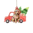 thumbnail image 3 of Descuentos Grandes, Adornos navideños Adornos navideños acrílicos Árbol de Navidad Camión rojo Adornos para árboles de Navidad Recuerdos para perros Akmoler, 3 of 8