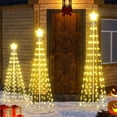 thumbnail image 5 of AWQM 3pcs Christmas Tree Lights Decorations for Outdoor/Indoor,Christmas Lighted Tree Light up Trees,Artificial LED Tree for Holiday Party Decor,448 Warm Lights,4FT+5FT+6FT, 5 of 8