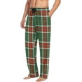 thumbnail image 3 of HPINK-T Men's Pajama Bottoms Red Green and White Soft Mens Pajama Pants Tartan Plaid Sleep Pants Winter Lounge PJ Pants XL, 3 of 5