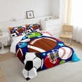 thumbnail image 5 of Erosebridal Sports Comforter Set Football Basketball Tennis Baseball Bedding Teens Sports Comforter (Twin), 5 of 7