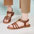 thumbnail image 1 of MKLEKYY Sandalias de Playa para Mujer, Sandalias Romanas Retro de Verano para Mujer, Sandalias de Suela Suave A La Moda de Talla Grande para Mujer Con Hebilla Vacía, 1 of 4