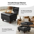 thumbnail image 3 of 27" Square Ottoman Coffee Table Faux Leather Lift Top Storage Footrest Stool Bedroom Living Room Black, 3 of 7