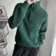 thumbnail image 3 of Suéter de punto para hombre, color sólido, ropa para hombre, cuello con cremallera, negro, liso, jerseys holgados, cuello grande, talla grande, overfit, 3 of 5