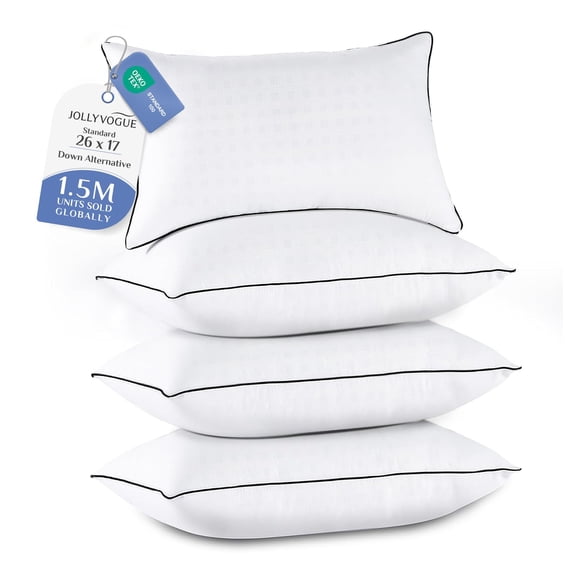 Juego de 4 almohadas JOLLYVOGUE tamaño estándar, alternativa al plumón
