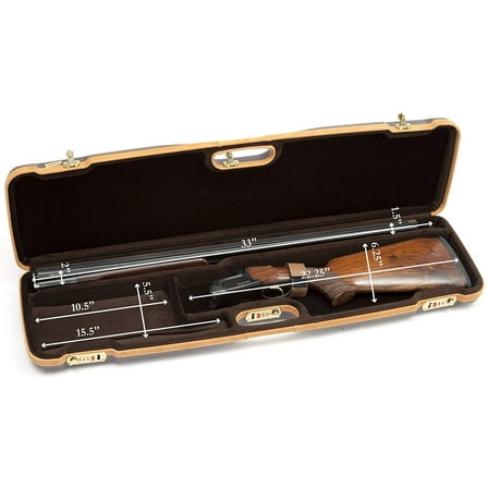 Negrini O/U Leather Trim Travel Shotgun Case in ABS with Barrel Up to 32 3/4"