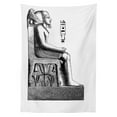 thumbnail image 2 of Egyptian Outdoor Tablecloth, Ancient Antique Era Egypt Pharaoh King Pose with a Bird Hawk Sketch Image, Decorative Washable Fabric Picnic Table Cloth, 58 X 84 Inches,Black and White, by Ambesonne, 2 of 2
