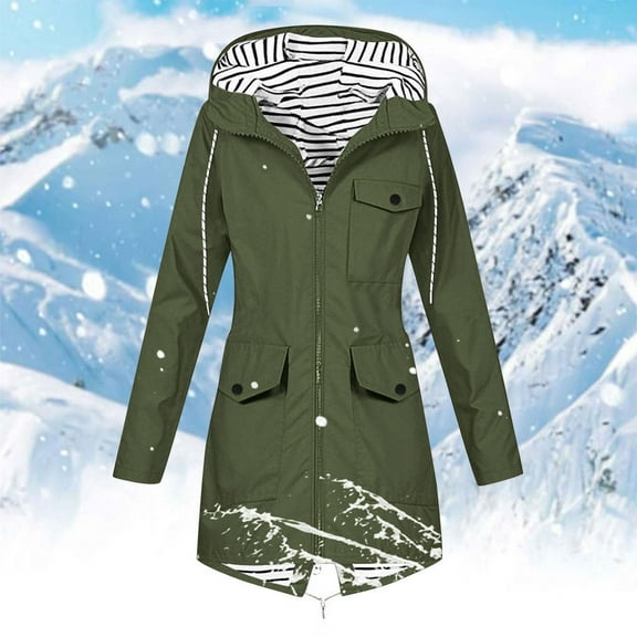 Cxenplz Rain Jacket for Women Waterproof Lightweight Windbreaker Jacket with Hood Travel Hiking Raincoat with Pockets