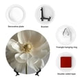 thumbnail image 4 of Honeii Elegant Ivory Flower Print Elegant Bone China Decorative Plate, Porcelain Plate,Art Crafts,Ceramic Ornaments for Home Office Wall Decor-8in, 4 of 6