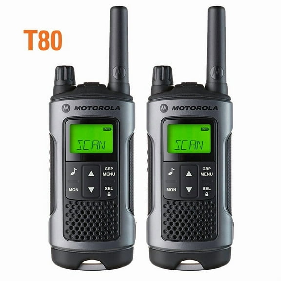 MotorolaT80 Extreme Two-Way Radio Black Rechargeable Two Pack Walkie Talkie Pack 2 pieces