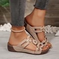 thumbnail image 5 of Summer Womens Sandals Casual Solid Color Fish Mouth Thick-soled Bottom Fashion Wedge Summer Style Summer Beach Walking Sandals, 5 of 9