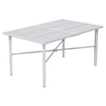 thumbnail image 2 of ModFusion 59-inch Outdoor Dining Table for 6, Gray Furniture Choice with 2-inch Umbrella Hole & Sturdy Iron Frame for Rooms, 2 of 10