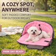 thumbnail image 5 of 2-in-1 Foldable Pet Carrier & Car Bed w/ Safety Tether, Soft Padded Travel Bag for Dogs & Cats, Seatbelt Secure, 5 of 11