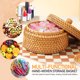 thumbnail image 3 of unbranded Cesta De Almacenamiento De Rattan Tejido Marrón Para Snacks Y En, 3 of 6