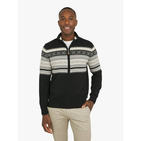Chaps Men's & Big Men's Fairisle Full Zip Sweater, Sizes S-3XL