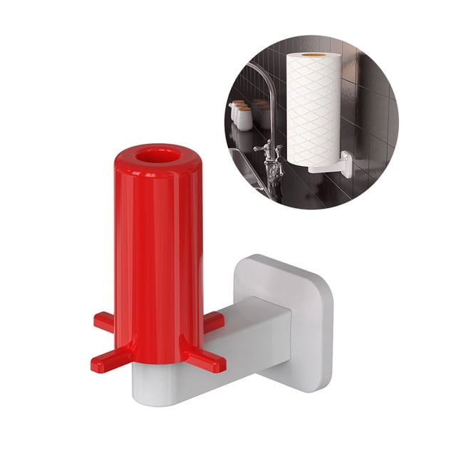 Oleegame 1PC Spoon And Lid Rest Simple Style Kitchen Toilet Storage Paper Towel Rack Wall-Mounted Plastic NEW Red