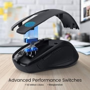 VicTsing 2.4G Wireless Computer Mouse USB Cordless Mice for Laptop, Ergo Grips, 800-2400 DPI, 16 Months Battery, Auto-sleep Mode, Portable Computer Mouse for PC Mac Chromebook, 6 Button - Black