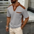 thumbnail image 2 of Awdenio Mens Tshirts Short Sleeve Casual Fashion Tee Shirts Color Block Slim Fit Golf Shirt with Pocket, 2 of 9