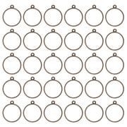 50pcs Open Bezels, Resin Bezels Pendants Mold Open Back Bezels Alloy for Resin Jewelry Making, Round , Dark Bronze