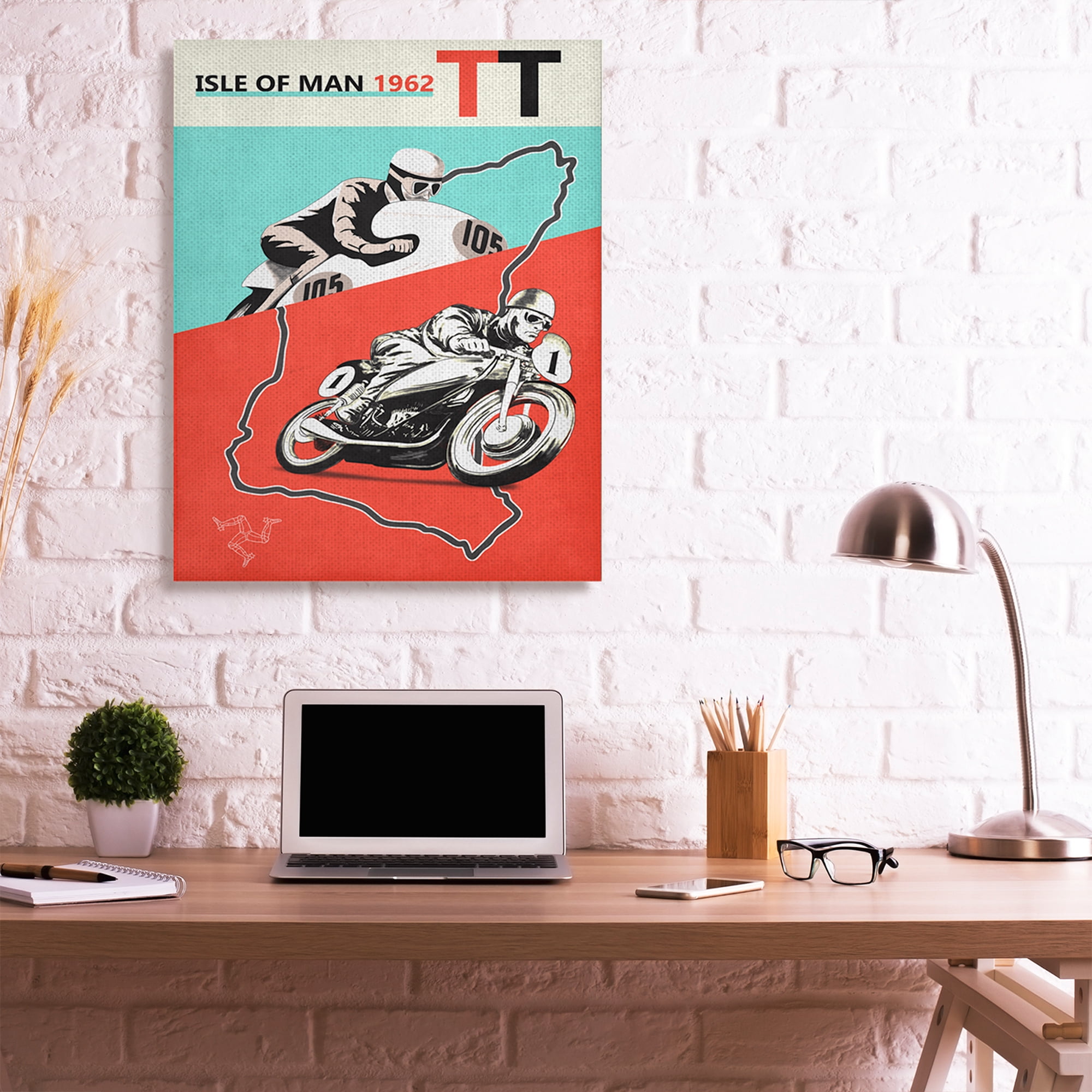 Stupell Industries European Grand Prix Vintage Advertisement Motorcycle Race Canvas Wall Art by Mark Rogan