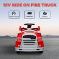 thumbnail image 6 of Qaba 12V Ride on Fire Truck, Battery Powered Electric Car for Kids with Siren, Flashing Lights Fire Extinguisher, Soft Start, Horn Music, Red, 6 of 9