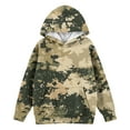 thumbnail image 4 of Xyxonk Camo Hoodies for Girls Toddler & Kids Size 10-12 Long Sleeve Maple Leaf Print Trendy Camouflage Sweatshirt with Pockets Fall Hunting Fleece Hoodie Kids Clothes,Yellow 110, 4 of 4