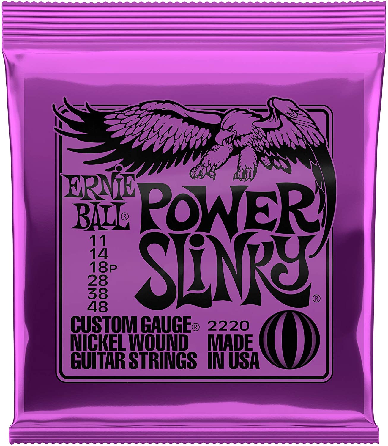Ernie Ball 2220 Power Slinky Nickel Electric Guitar Strings (12-pack)