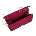 thumbnail image 5 of Premium Lace Paisley Floral Fabric Satin Envelope Flap Clutch Evening Bag, 5 of 5