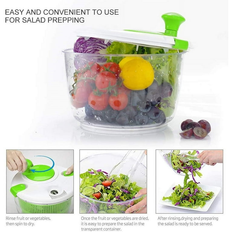 Lakeber With Bowl and Lid Fruit Cleaner Spinner Salad Dryer Spinners -  Quick and Easy Multi-Use Lettuce Spinner, Vegetable Dryer, Fruit Washer,  Pasta