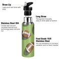 thumbnail image 3 of Yayeee 20oz Insulated Water Bottle Double Wall Stainless Steel with Flip Straw Lid, Game Day Footballs, 3 of 7