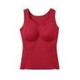 thumbnail image 4 of Gnshining Thermal Underwear Bra for Women Casual Sleeveless V Neck Tank Top Fall Seamless Solid Color Warm Bottoming Tops, 4 of 5