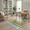 thumbnail image 2 of ODIKA 4'x6' Green Blue Retro Mid Century Modern Washable Area Rug Contemporary Abstract Vertical Stripes for Dorm Room, Small Living Stain Resistant Low Profile, Easy Care, 2 of 7