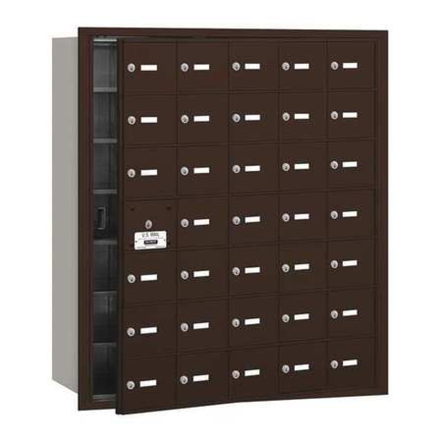 4B+ Horizontal Mailbox - 35 A Doors (34 usable) - Bronze - Front Loading - USPS Access