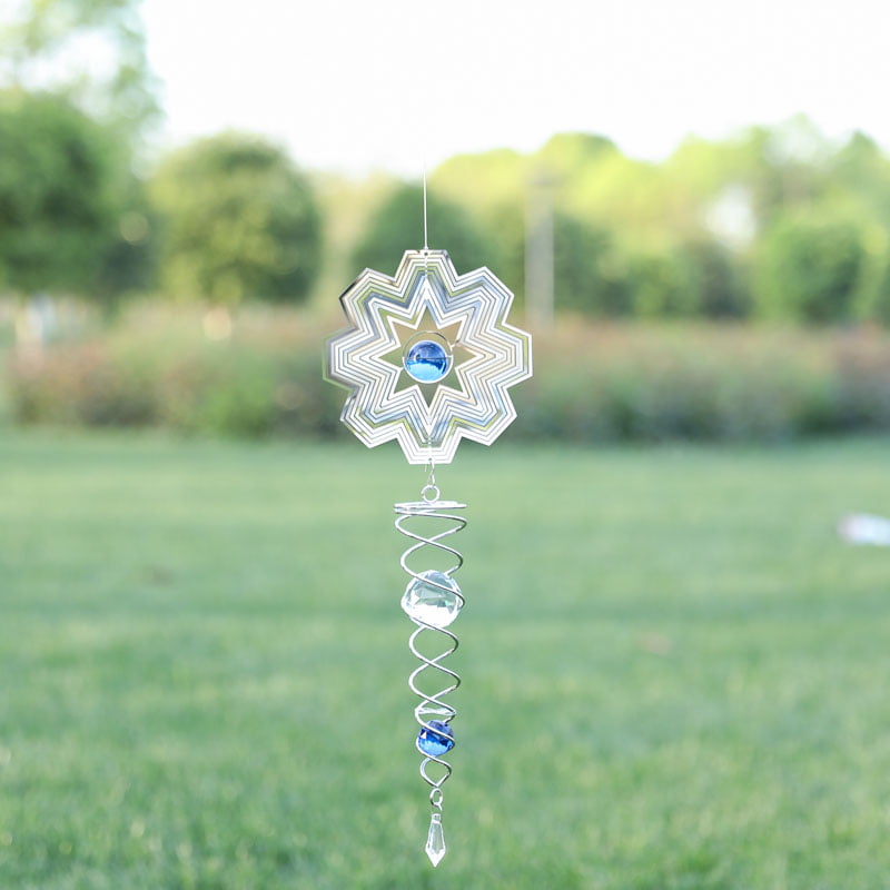 Wind Chime Mirror Reflective Metal Wire Crystal Ball Bell For Home Garden RWH 