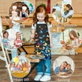 thumbnail image 6 of Black Blue Yellow Butterfly Pattern Kids Aprons for Girls and Boys,Adjustable Neck Strap Toddler Aprons for Kids Cooking Baking, 6 of 6