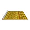 thumbnail image 2 of Ahgly Company Machine Washable Indoor Square Abstract Yellow Modern Area Rugs, 5' Square, 2 of 4