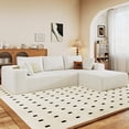 thumbnail image 5 of Cloud Couch Sectional, 96" L-Shaped Sofa, No Assembly Corduroy Couch with Chaise for Living Room,White, 5 of 9