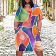 thumbnail image 2 of Abstract Colorful Painted Shapes Loose Pocket Dress Dresses Summer Summer Dresses for Women, 2 of 9