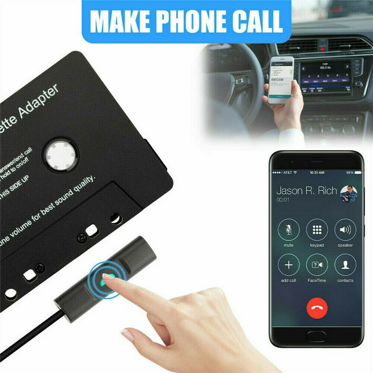 PUSOKEI Car Cassette Audio Receiver, Bluetooth 5.0 Cassette to Aux